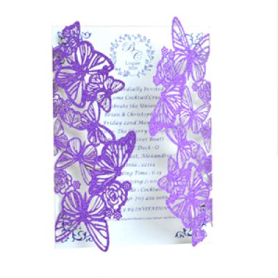 Butterfly decorations sweet 16 pink laser cut quinceanera birthday invitation